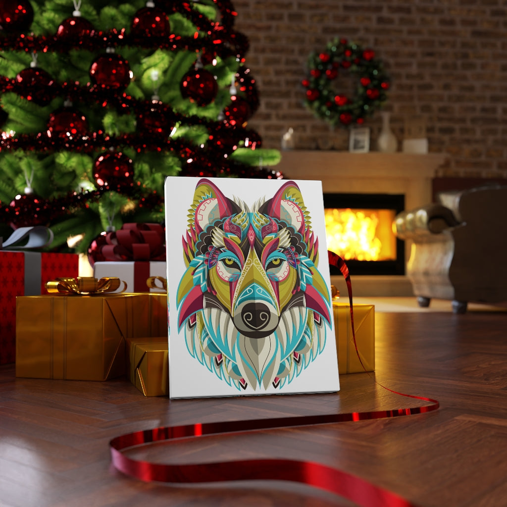 Colorful Wolf Head (White Background)