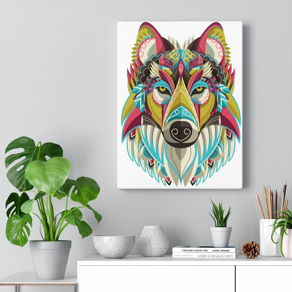 Colorful Wolf Head (White Background)