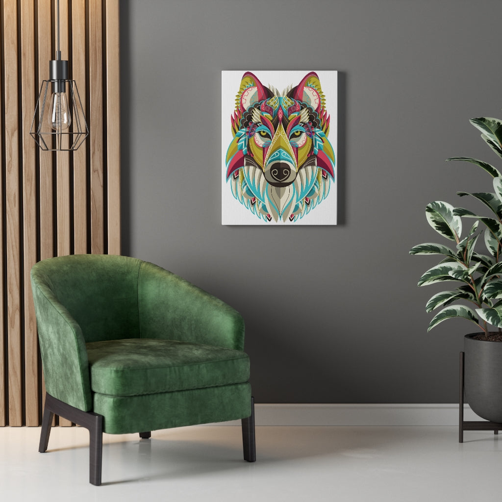 Colorful Wolf Head (White Background)