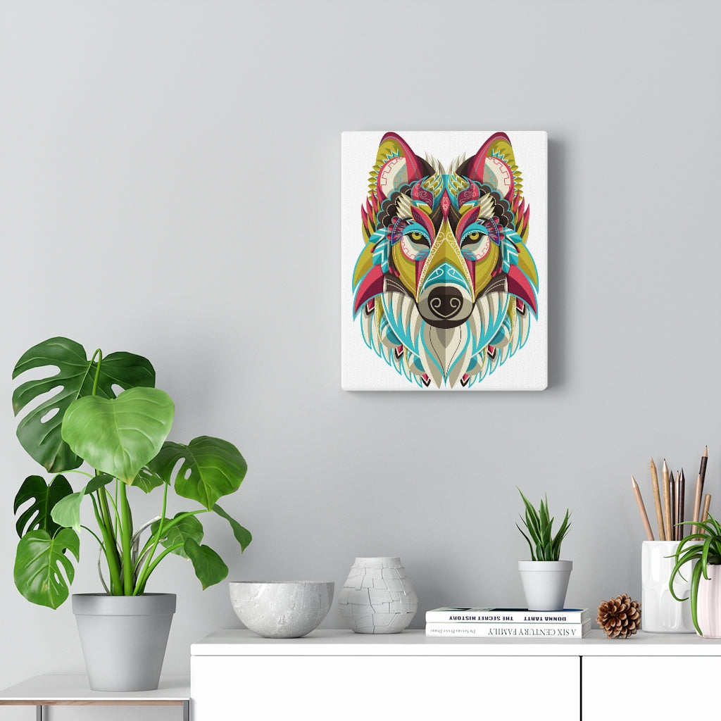 Colorful Wolf Head (White Background)