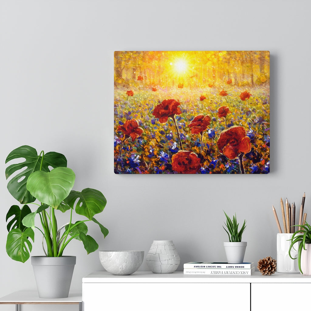 Sun Shines on Flower Field