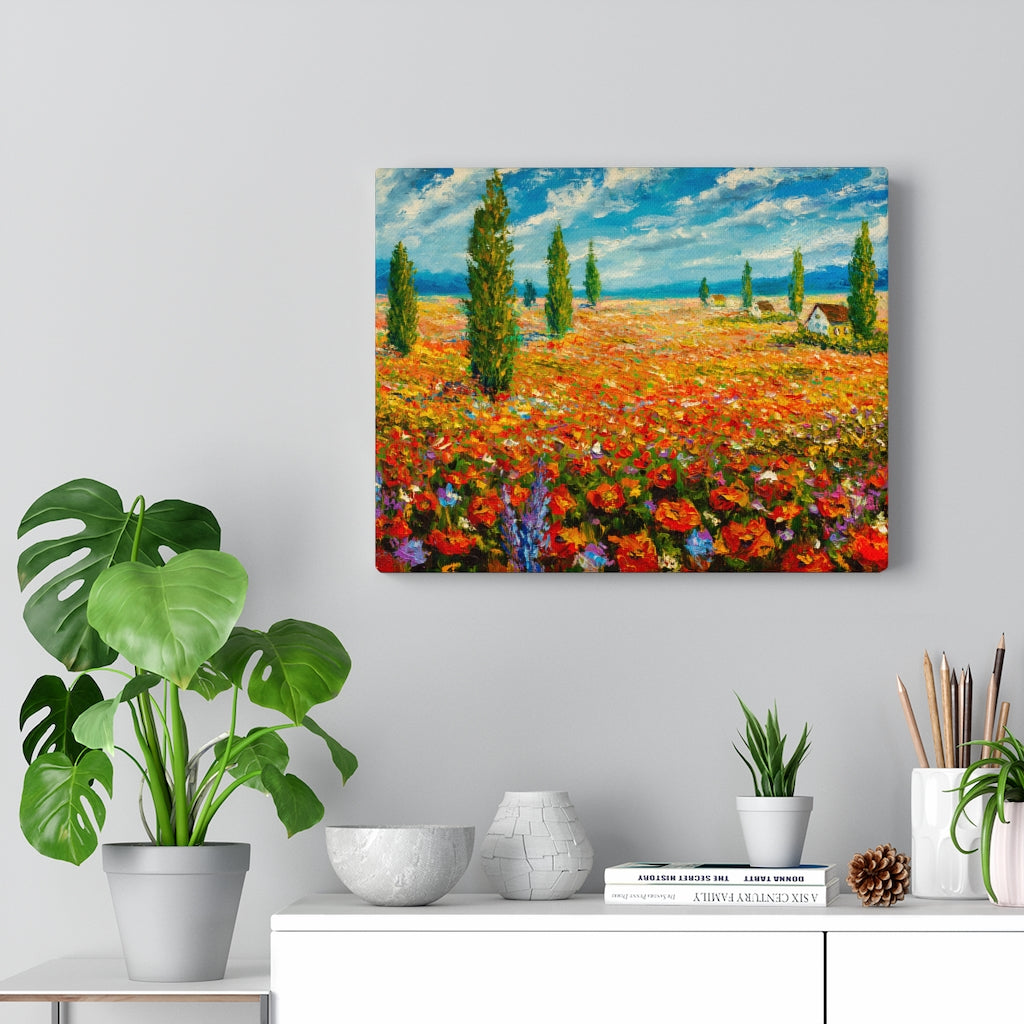 Flowers Monet Field Trees