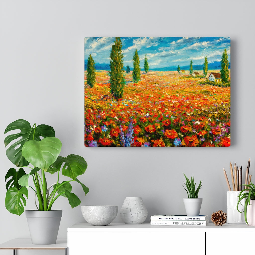 Flowers Monet Field Trees