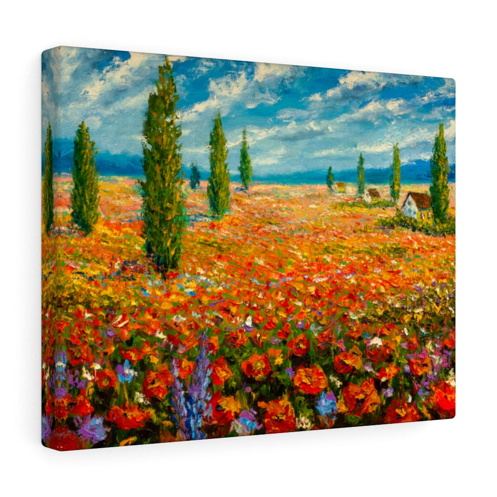 Flowers Monet Field Trees