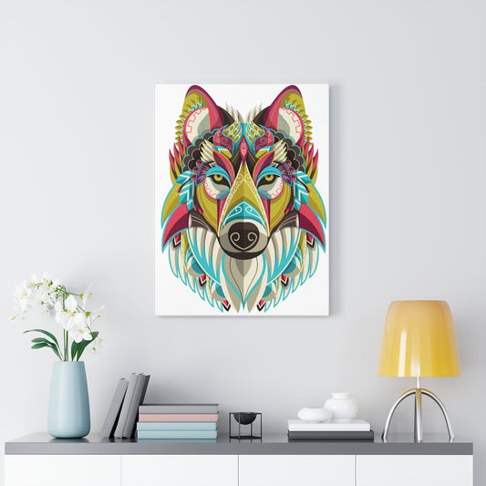 Colorful Wolf Head (White Background)